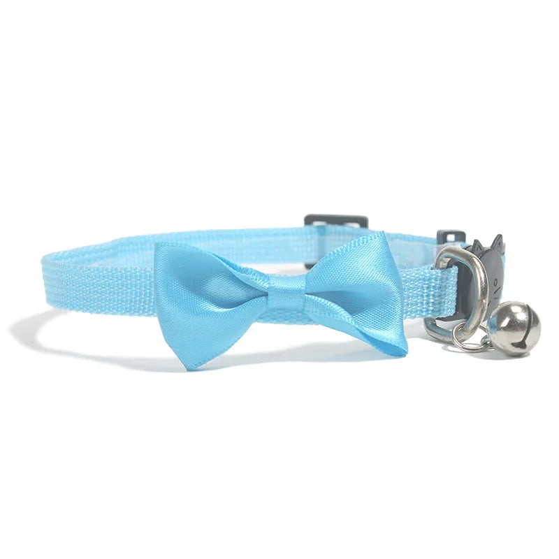 Adjustable Bow Bell Cat Collar - Multicolor