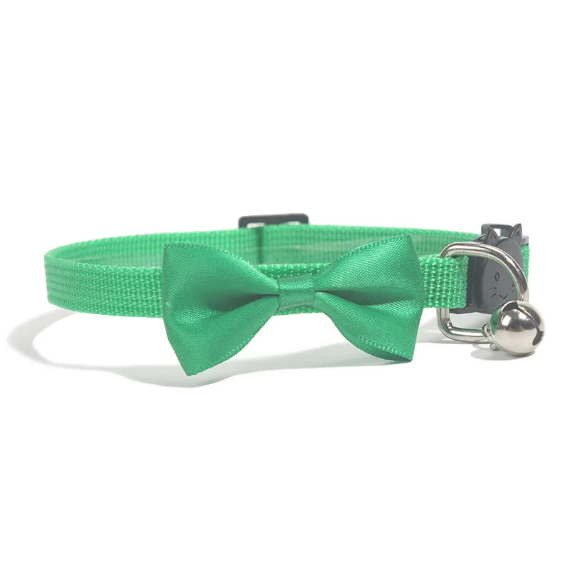 Adjustable Bow Bell Cat Collar - Multicolor