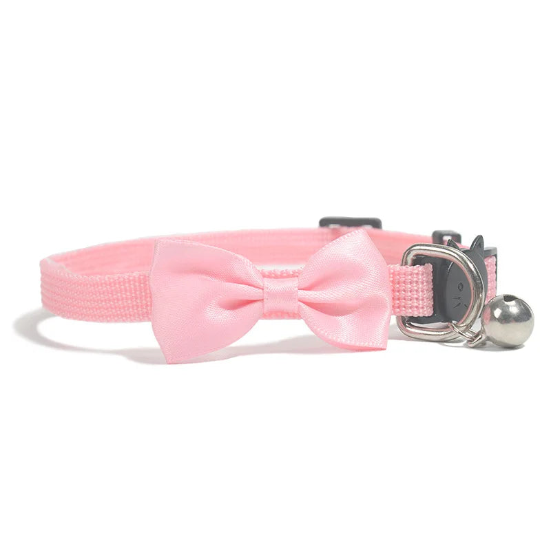 Adjustable Bow Bell Cat Collar - Multicolor