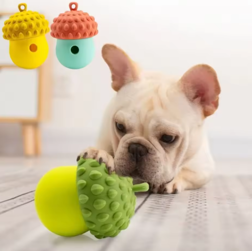 Durable Silicone Food Dispensing & Teething Toy for Puppies and Dogs