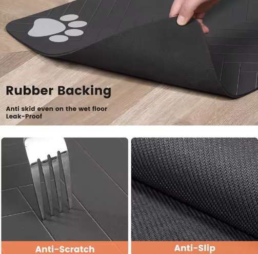 Waterproof Pet Feeding Mat – Quick-Dry Placemat with Non-Slip Rubber Backing for Dogs & Cats