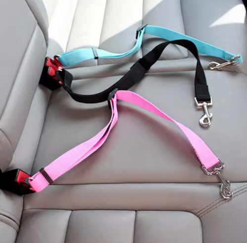 Adjustable Pet Car Seat Belt – Vehicle Safety Harness Clip