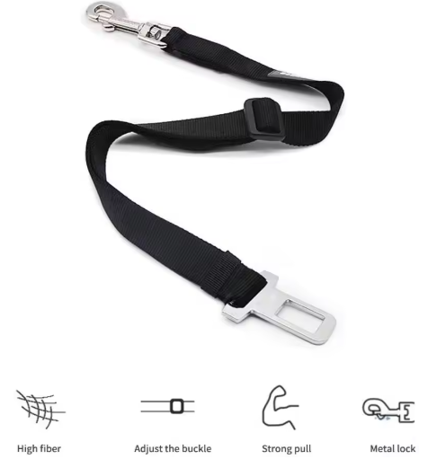 Adjustable Pet Car Seat Belt – Vehicle Safety Harness Clip