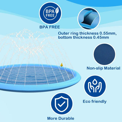 Interactive Dog Sprinkler Pad – Outdoor Summer Cooling Mat & Water Fountain Toy