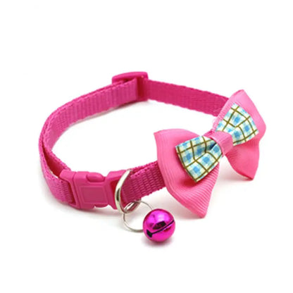 Adjustable Cute Bow Cat Collars with Bells