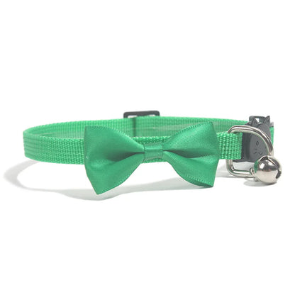 Adjustable Bow Bell Cat Collar - Multicolor