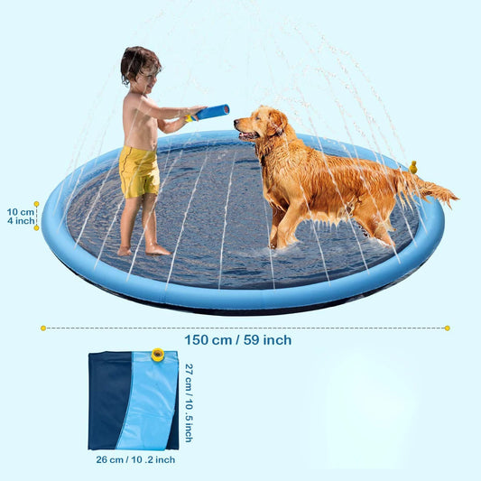 Interactive Dog Sprinkler Pad – Outdoor Summer Cooling Mat & Water Fountain Toy
