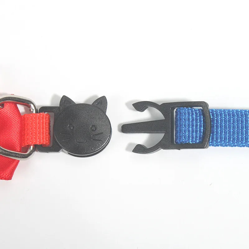 Adjustable Bow Bell Cat Collar - Multicolor