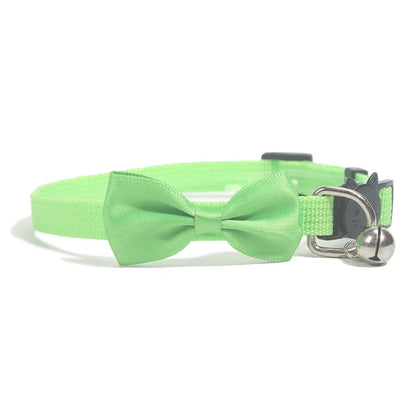 Adjustable Bow Bell Cat Collar - Multicolor
