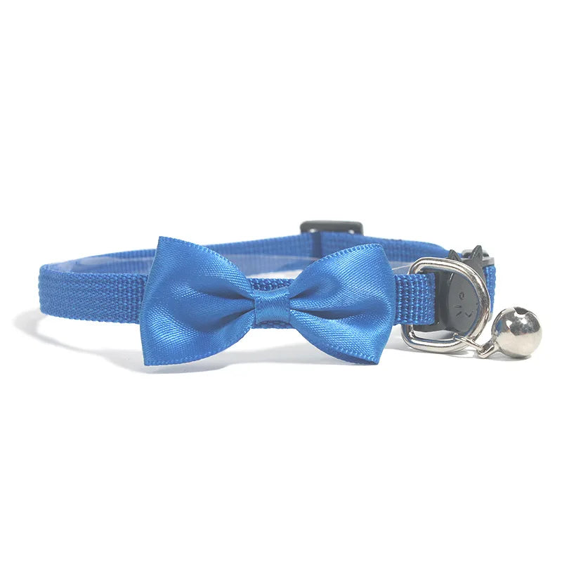 Adjustable Bow Bell Cat Collar - Multicolor