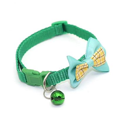 Adjustable Cute Bow Cat Collars with Bells