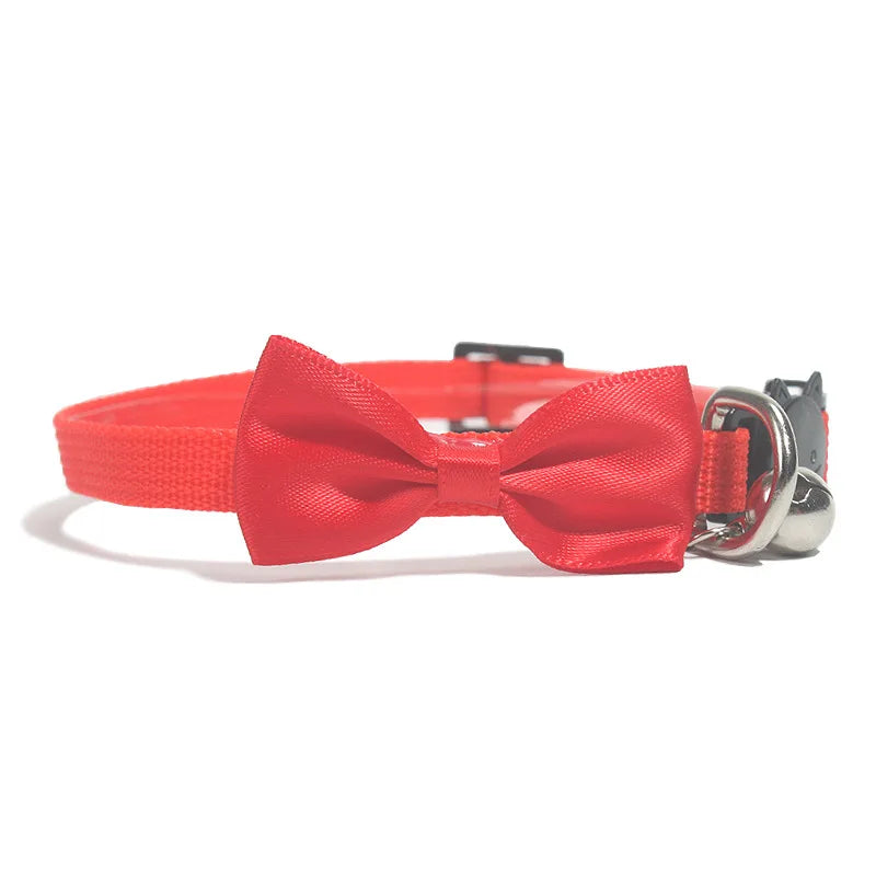 Adjustable Bow Bell Cat Collar - Multicolor
