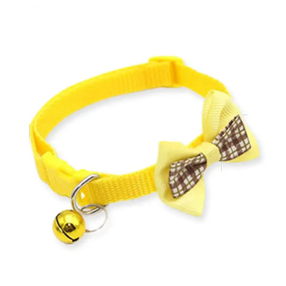 Adjustable Cute Bow Cat Collars with Bells