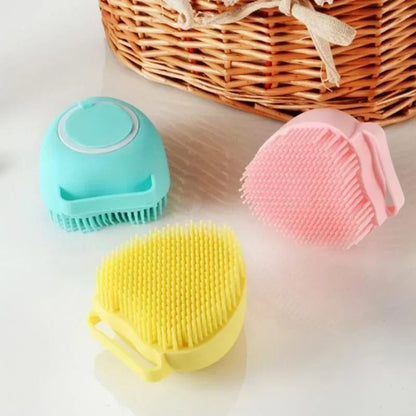 Silicone Pet Grooming Brush & Shampoo Dispenser
