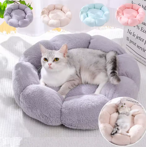 Luxury Pet Bed – Soft Flower-Shaped Sofa for Cats & Small Dogs, Winter Warm and Breathable Design