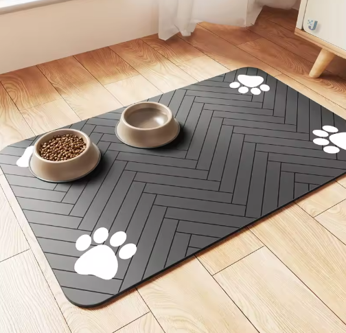 Waterproof Pet Feeding Mat – Quick-Dry Placemat with Non-Slip Rubber Backing for Dogs & Cats