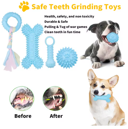 5-Pack Plush Dog Toys – Soft Chew & Teething Set