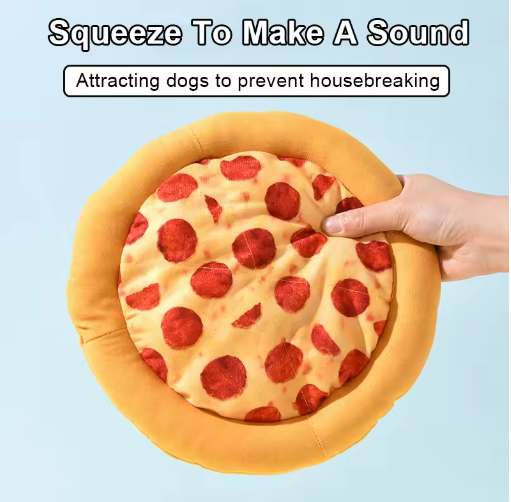 Plush Squeaky Dog Toys – Pizza Shaped Chew Toys