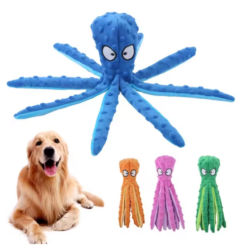 Octopus Plush Dog Toy