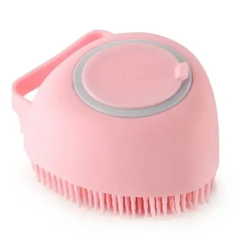 Silicone Pet Grooming Brush & Shampoo Dispenser