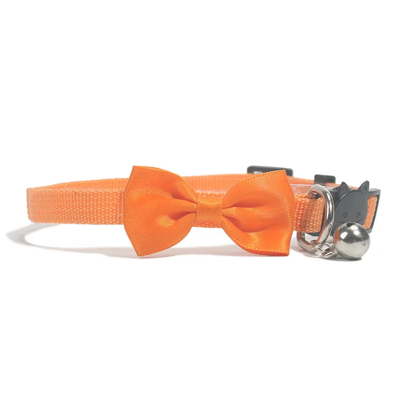 Adjustable Bow Bell Cat Collar - Multicolor