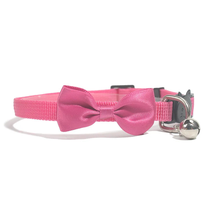Adjustable Bow Bell Cat Collar - Multicolor