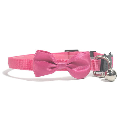 Adjustable Bow Bell Cat Collar - Multicolor